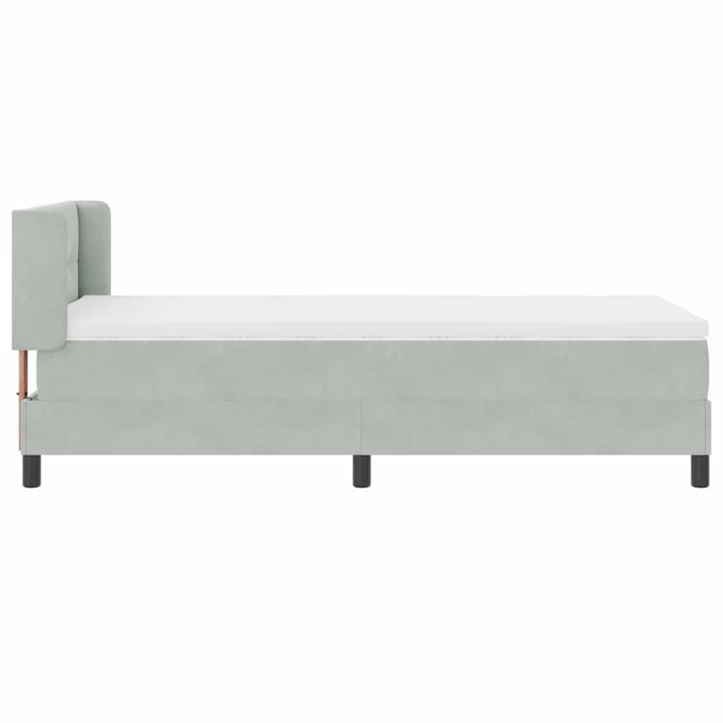 Krevet s opruga kutije Svijetlo siva 200 x 100 cm Baršun