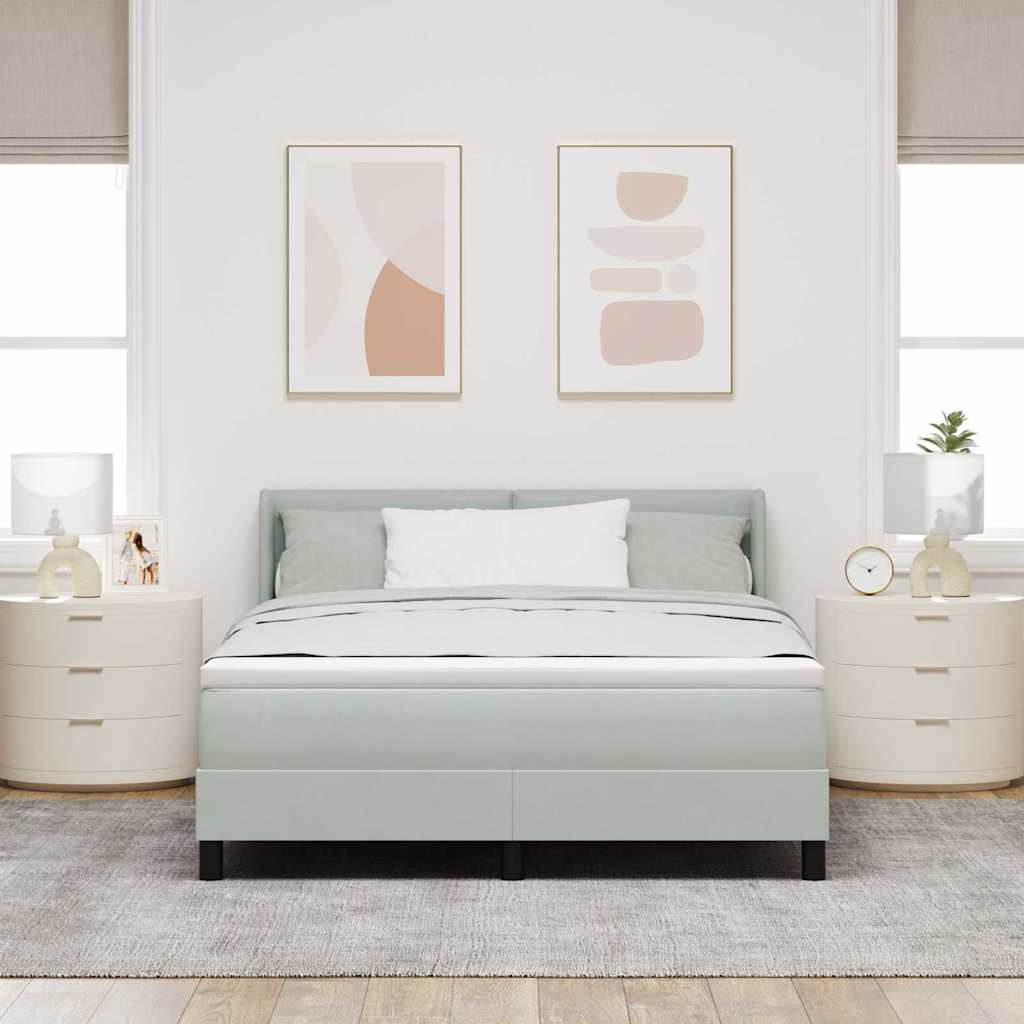 Krevet s opruga kutije Svijetlo siva 200 x 140 cm Baršun