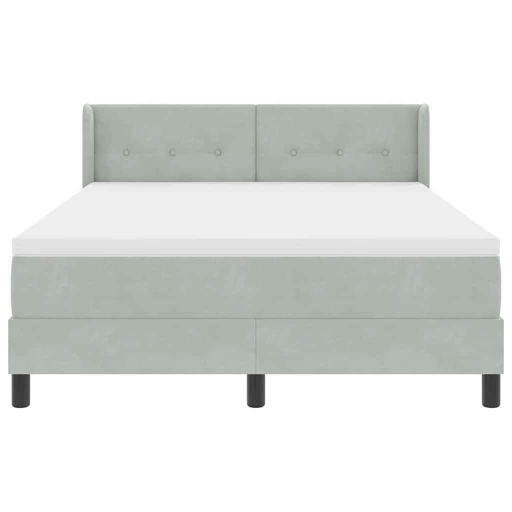 Krevet s opruga kutije Svijetlo siva 200 x 140 cm Baršun