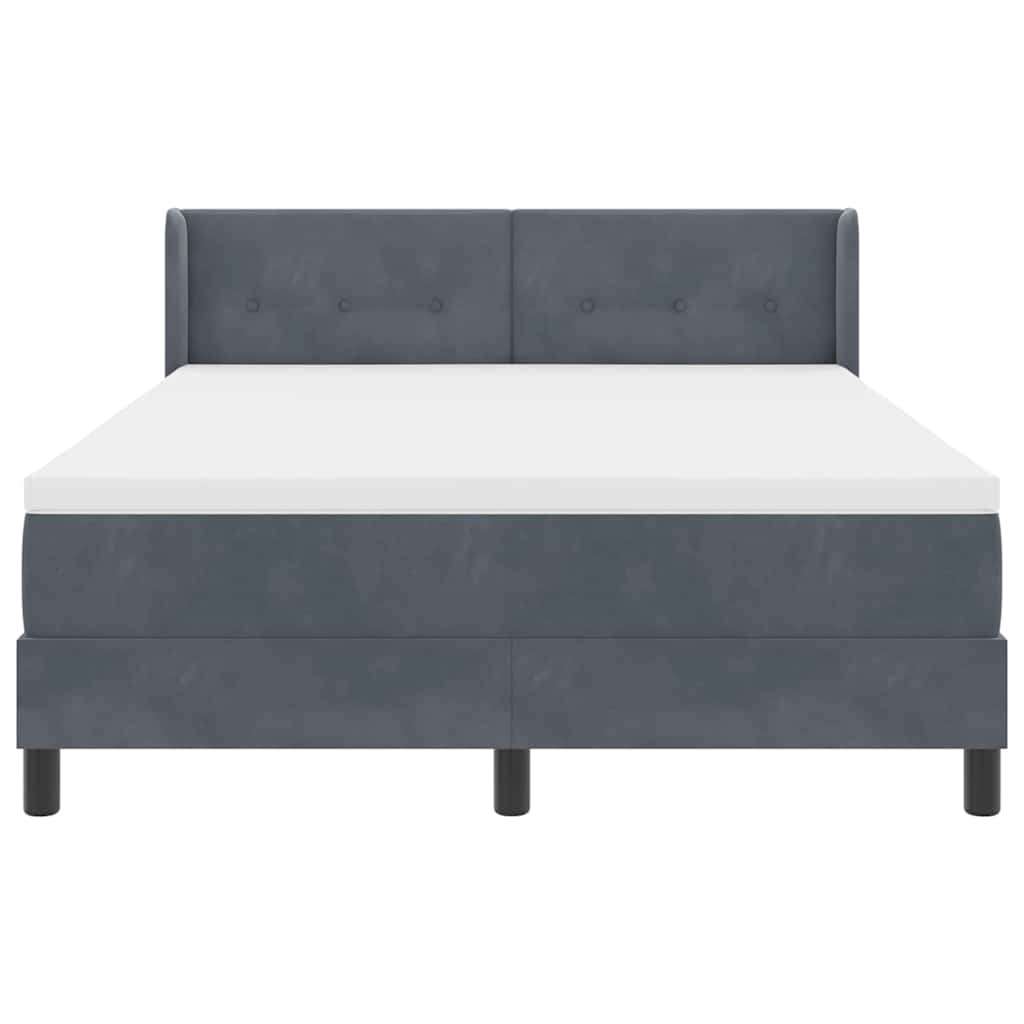 Krevet s opruga kutije Tamno siva 200 x 140 cm Baršun