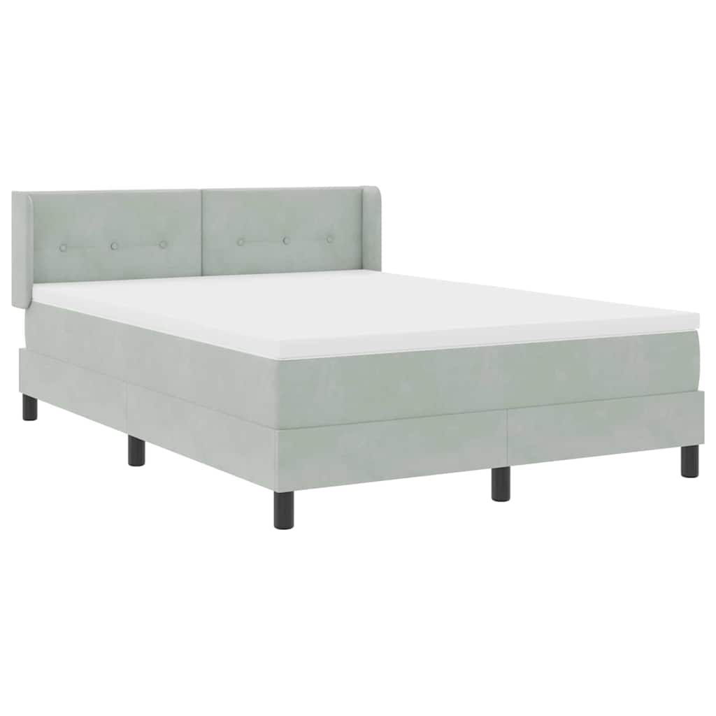 Krevet s opruga kutije Svijetlo siva 200 x 160 cm Baršun