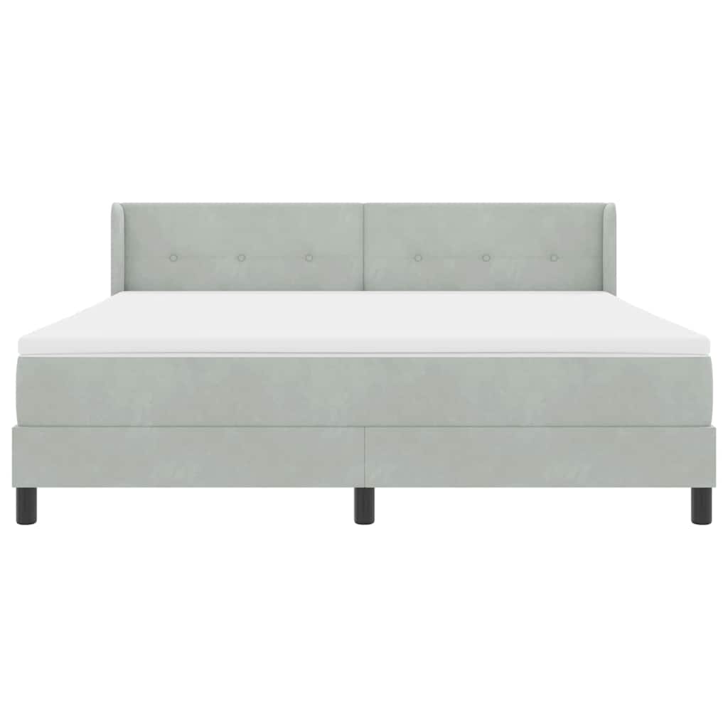 Krevet s opruga kutije Svijetlo siva 200 x 180 cm Baršun