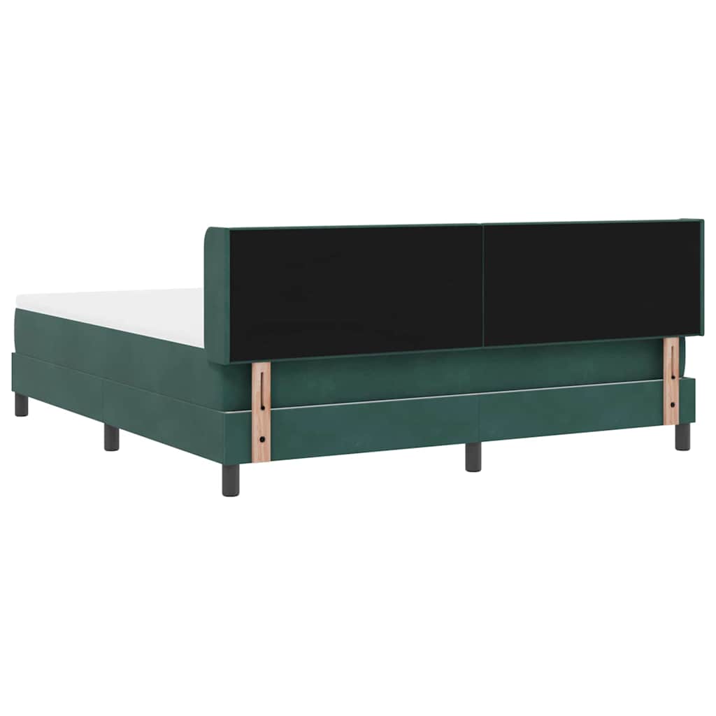 Krevet s opruga kutije Tamnozelena 200 x 180 cm Baršun