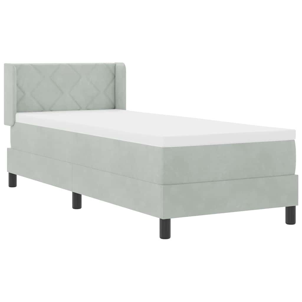 Krevet s opruga kutije Svijetlo siva 200 x 80 cm Baršun