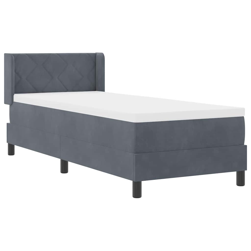 Krevet s opruga kutije Tamno siva 200 x 80 cm Baršun