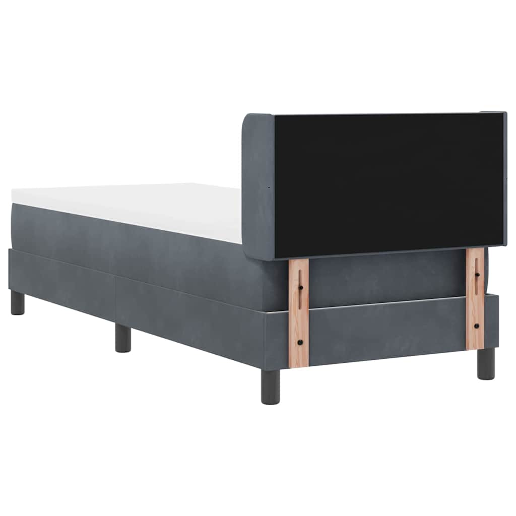 Krevet s opruga kutije Tamno siva 200 x 80 cm Baršun