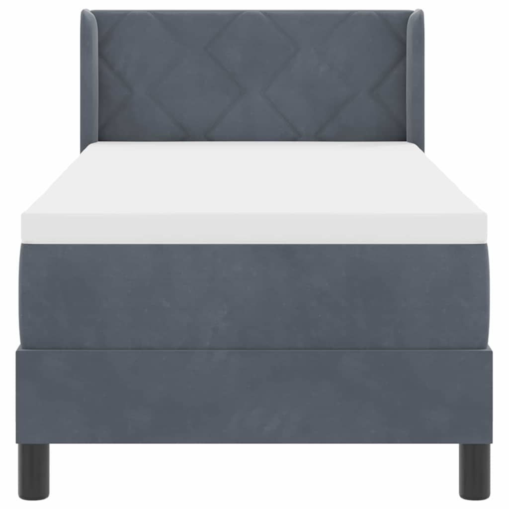 Krevet s opruga kutije Tamno siva 200 x 80 cm Baršun
