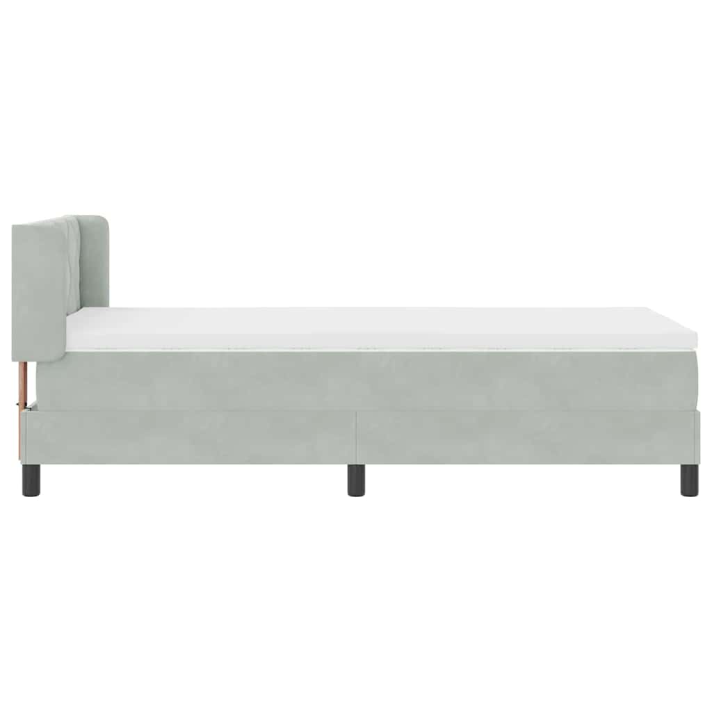 Krevet s opruga kutije Svijetlo siva 190 x 90 cm Baršun