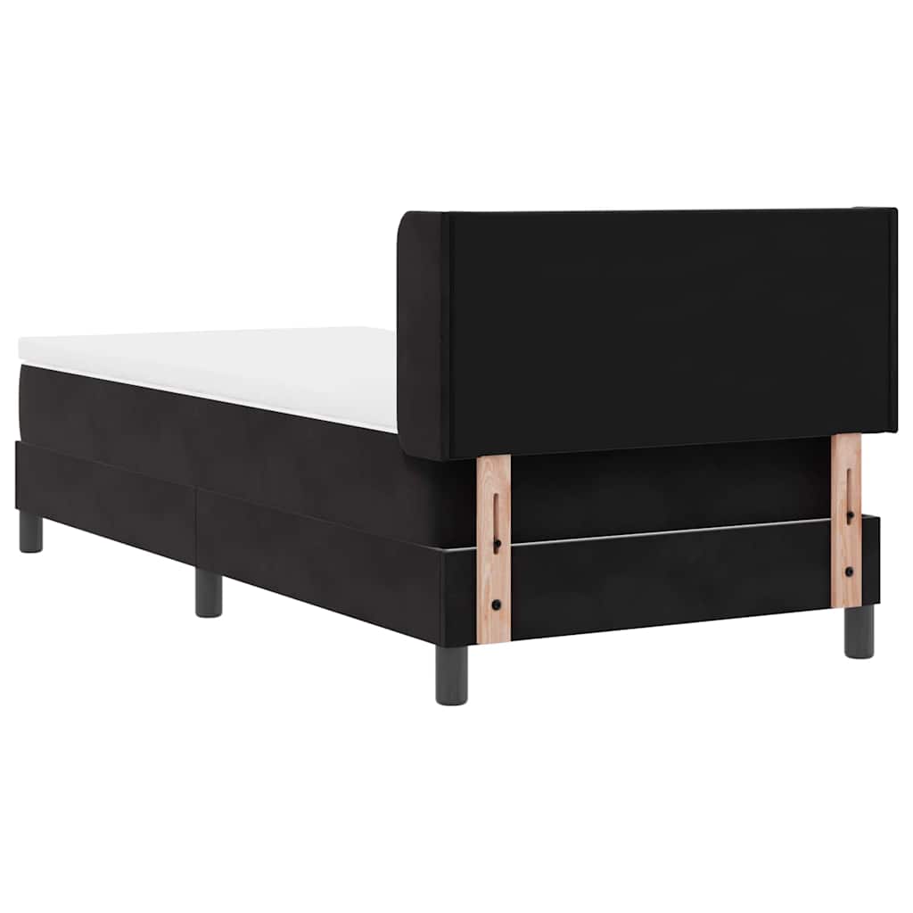 Krevet s opruga kutije s uzglavljem Crna 190 x 90 cm Baršun