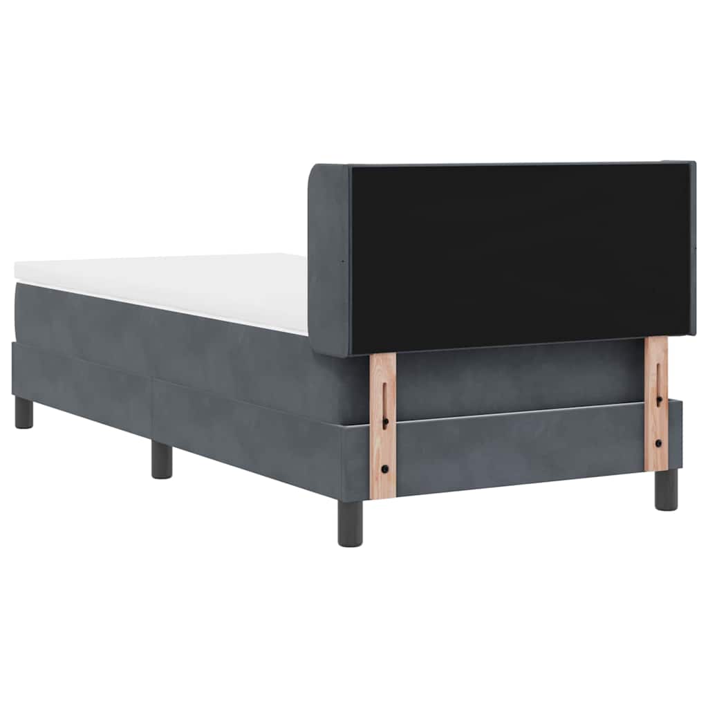 Krevet s opruga kutije Tamno siva 200 x 90 cm Baršun