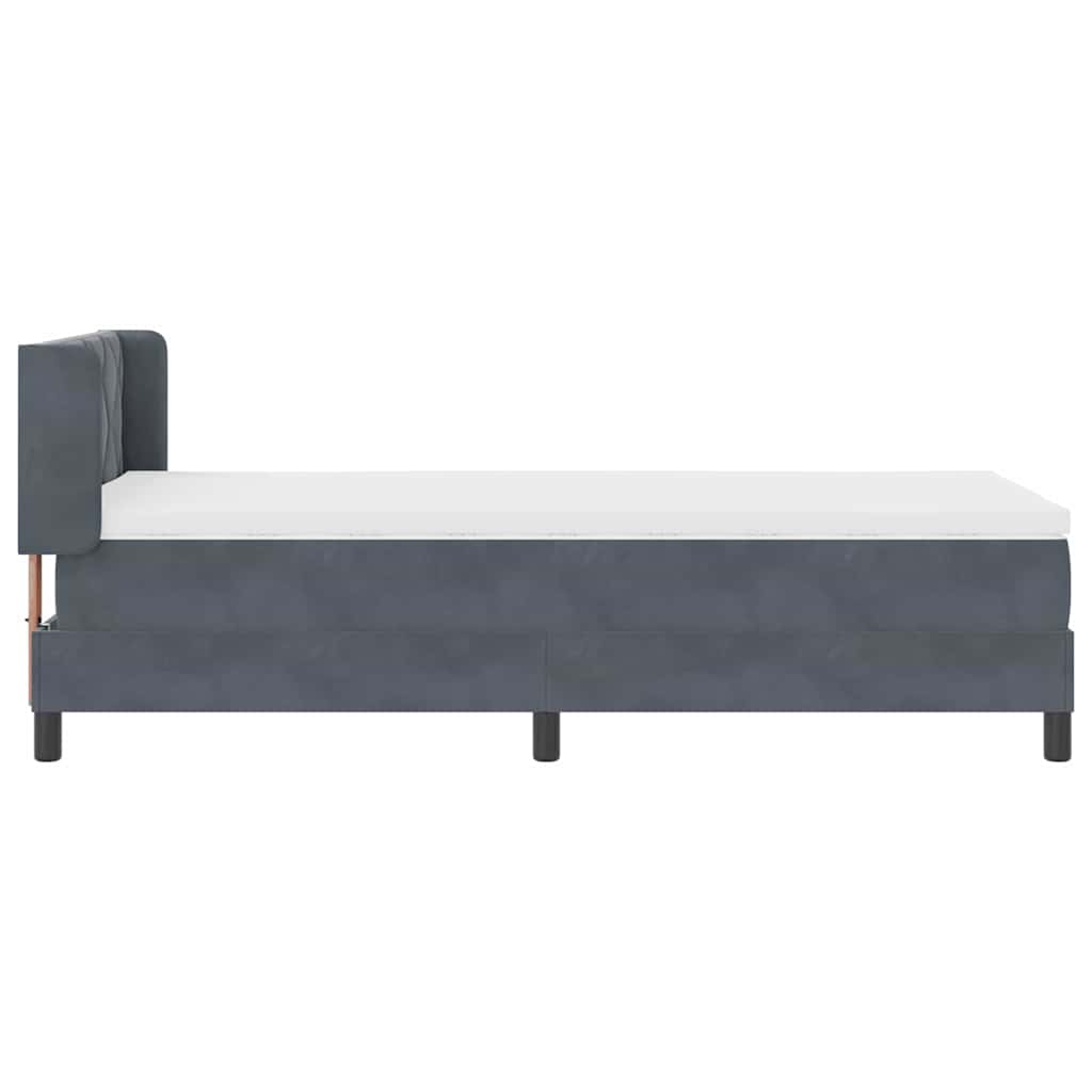 Krevet s opruga kutije Tamno siva 200 x 90 cm Baršun