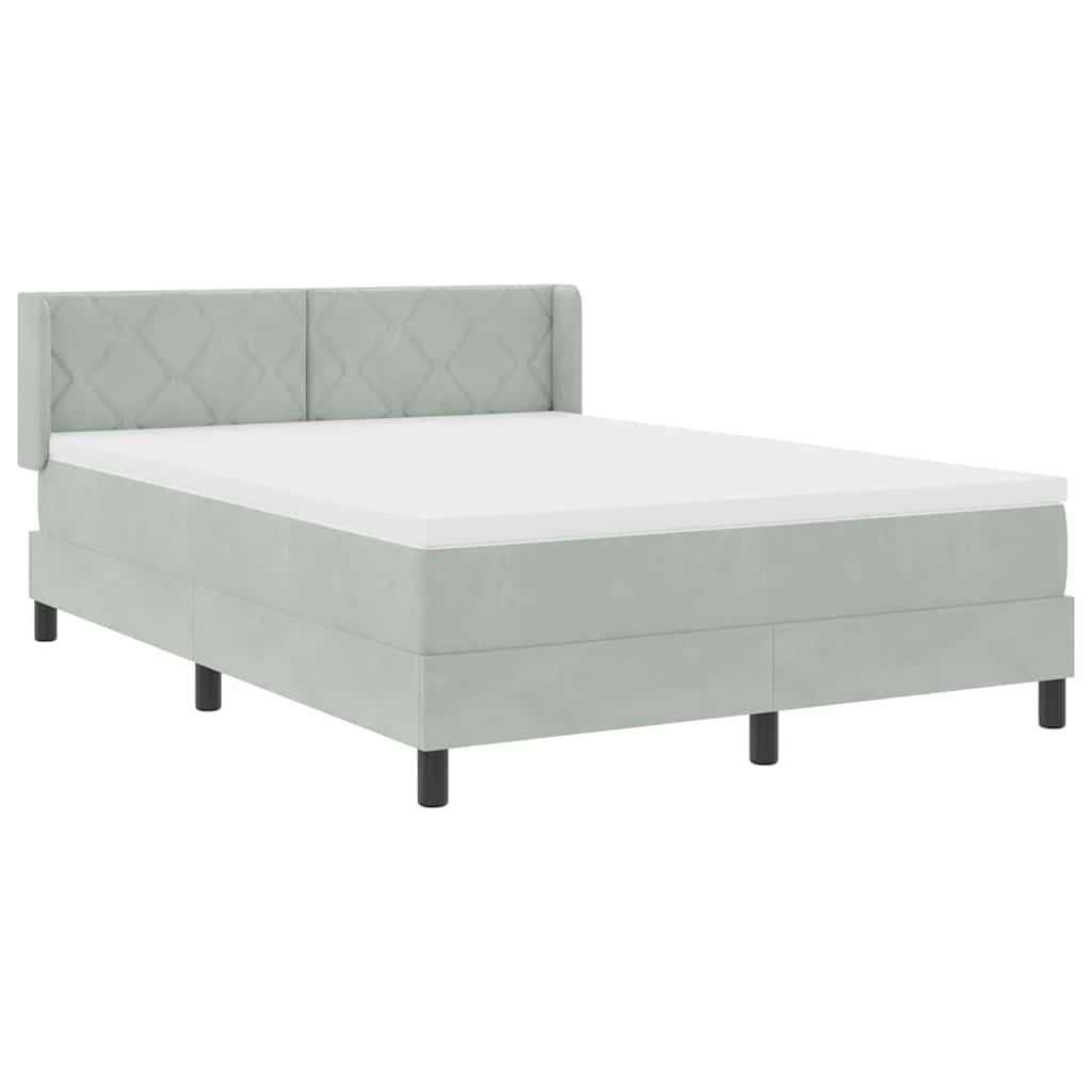 Krevet s opruga kutije Svijetlo siva 200 x 160 cm Baršun