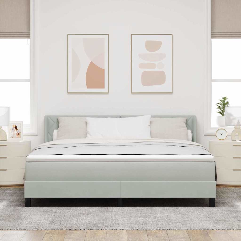 Krevet s opruga kutije Svijetlo siva 200 x 180 cm Baršun