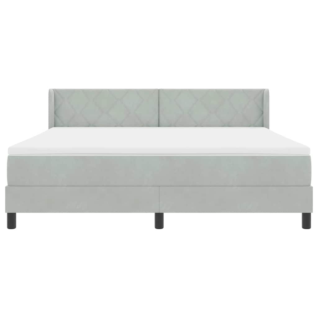 Krevet s opruga kutije Svijetlo siva 200 x 180 cm Baršun
