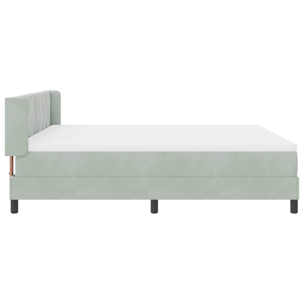 Krevet s opruga kutije Svijetlo siva 200 x 180 cm Baršun