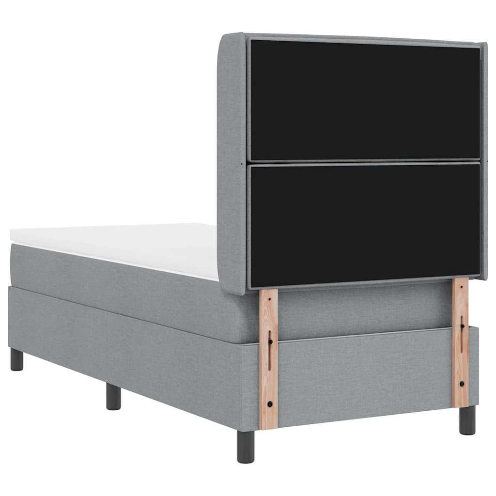 Krevet s opruga kutije Svijetlo siva 200 x 80 cm tkanina
