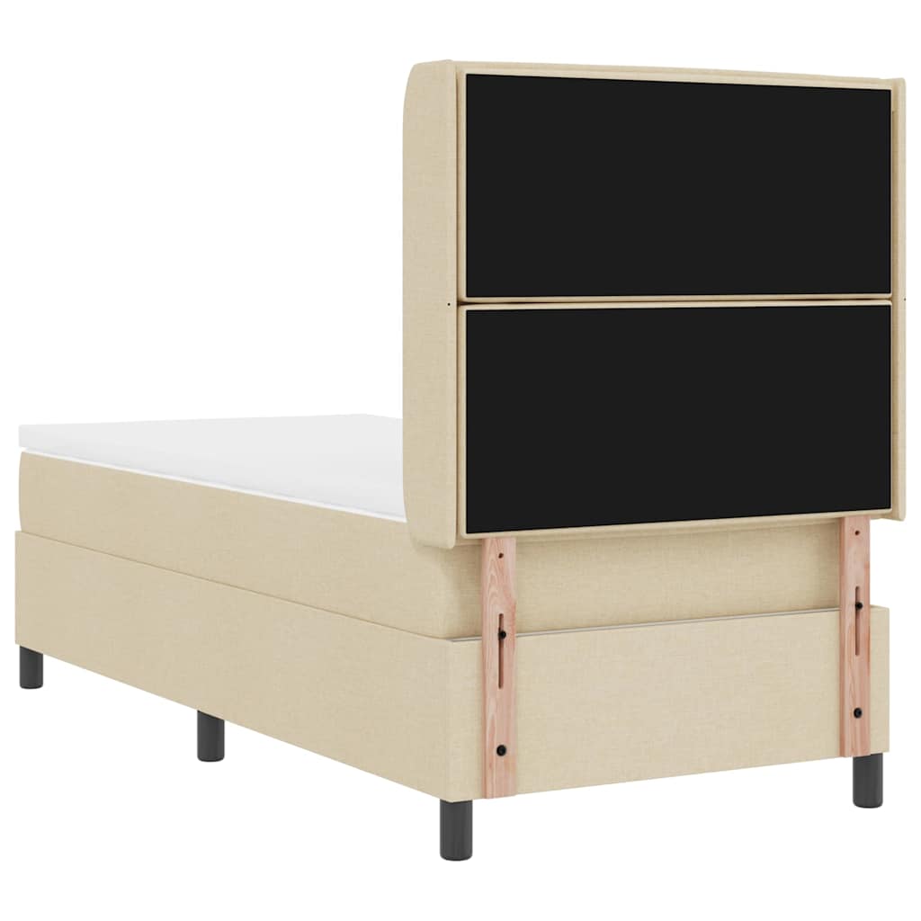 Krevet s opruga kutije s jastukom Krema 200 x 80 cm tkanina