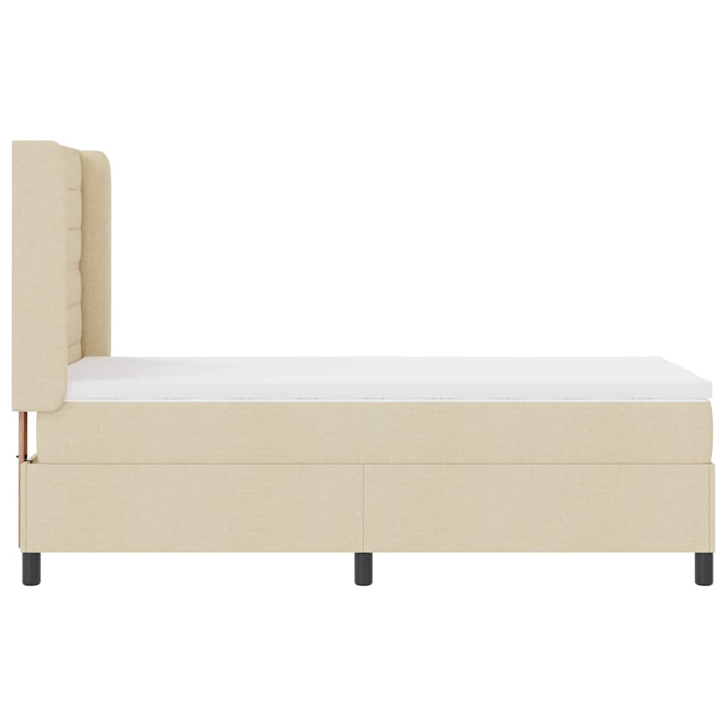 Krevet s opruga kutije s jastukom Krema 200 x 80 cm tkanina