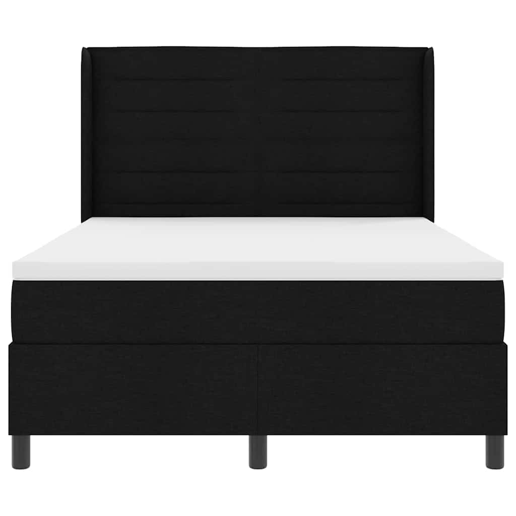 Krevet s opruga kutije s jastukom Crna 200 x 140 cm tkanina