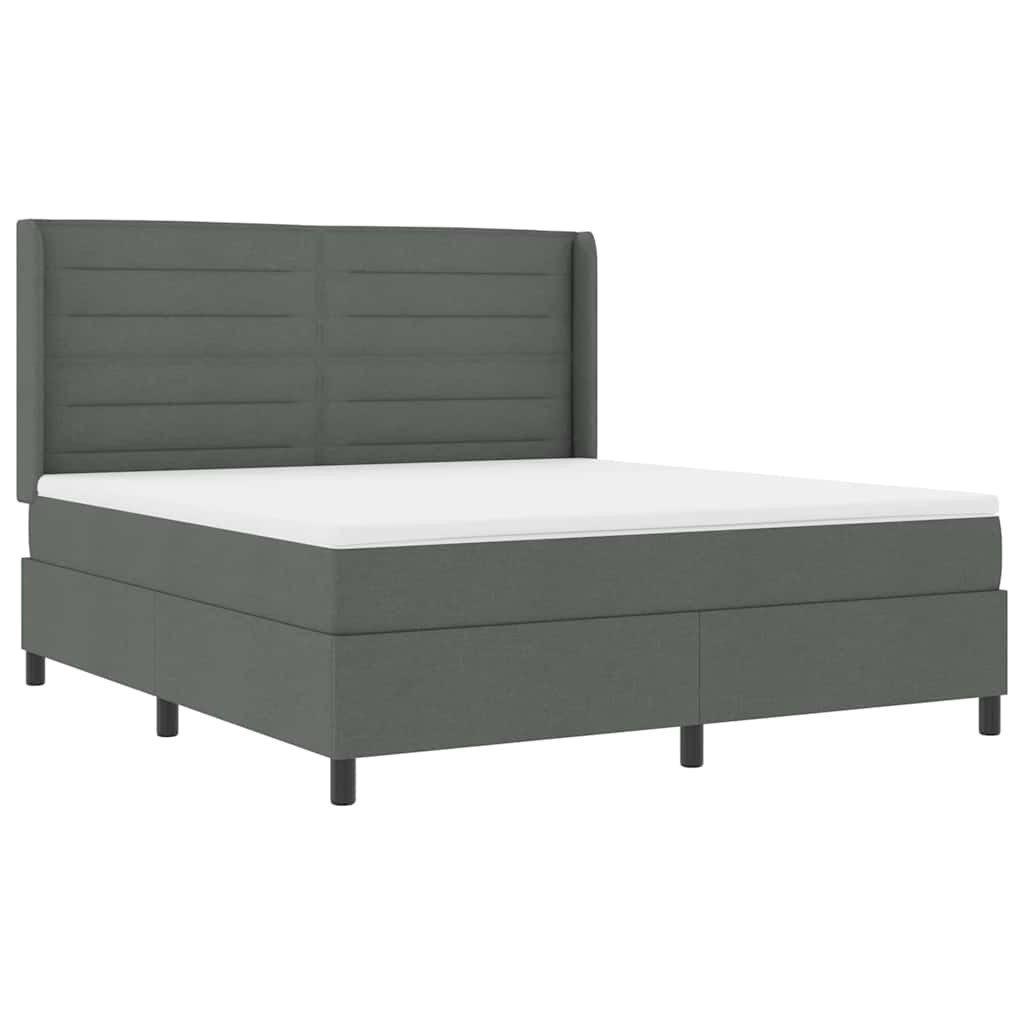 Krevet s opruga kutije Tamno siva 200 x 180 cm tkanina