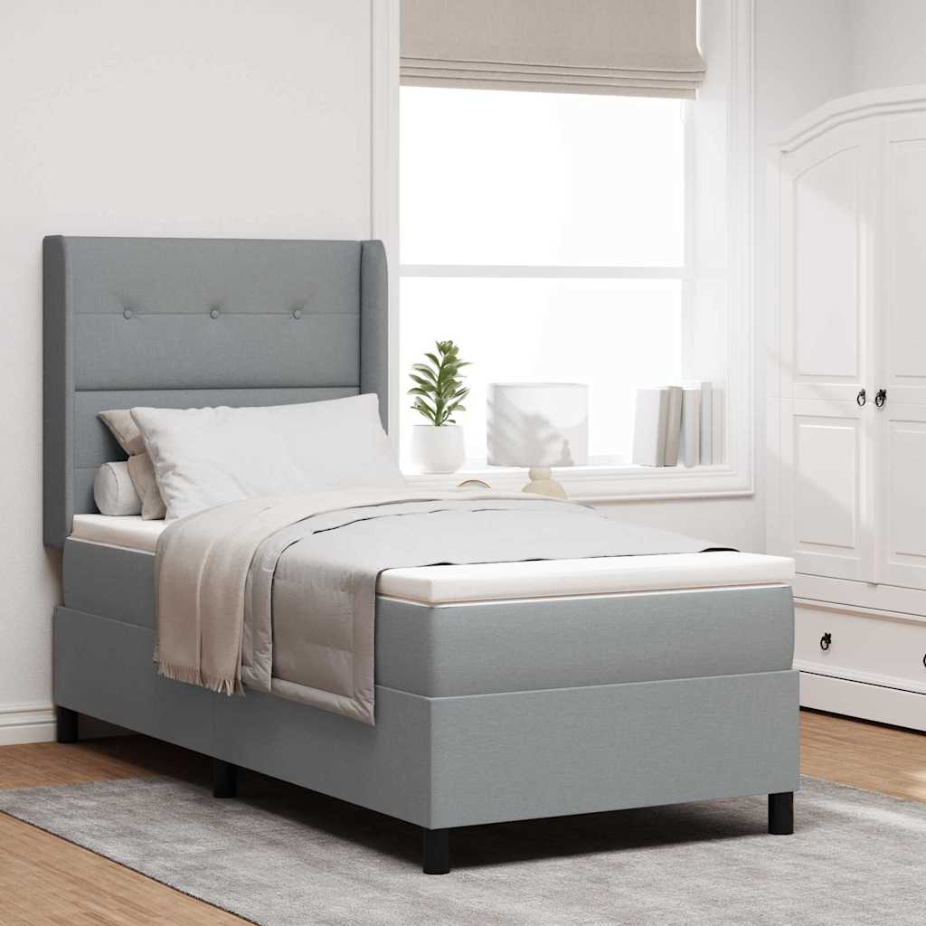 Krevet s opruga kutije Svijetlo siva 200 x 80 cm tkanina