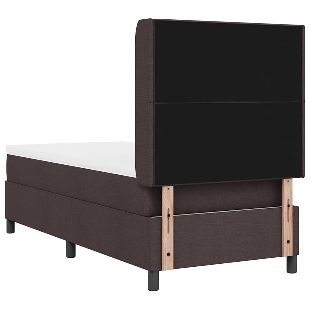 Krevet s opruga kutije Tamno smeđa 200 x 90 cm tkanina