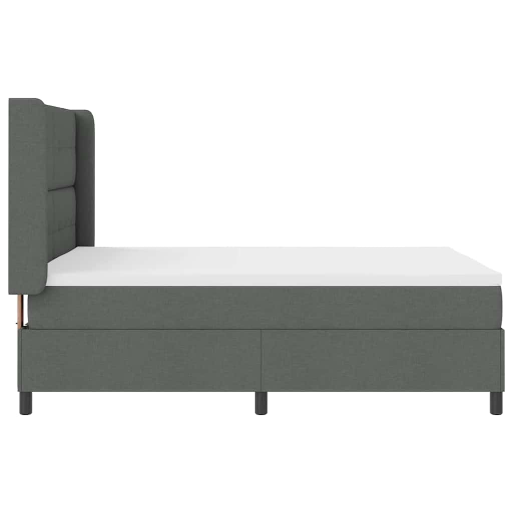 Krevet s opruga kutije Tamno siva 200 x 160 cm tkanina