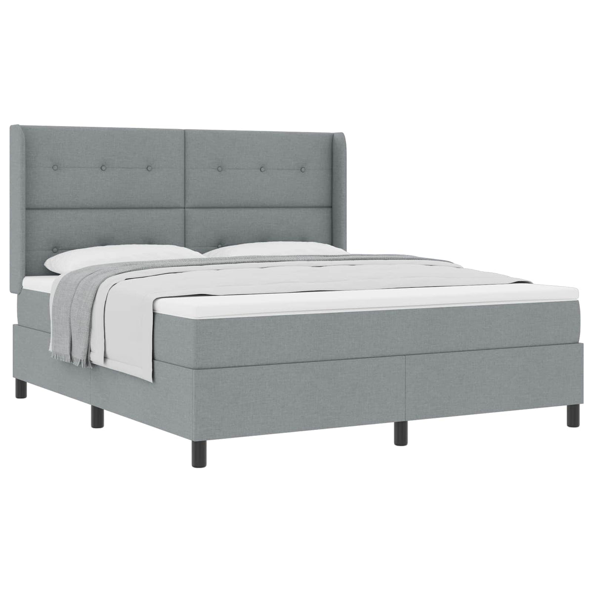 Krevet s opruga kutije Svijetlo siva 200 x 180 cm tkanina