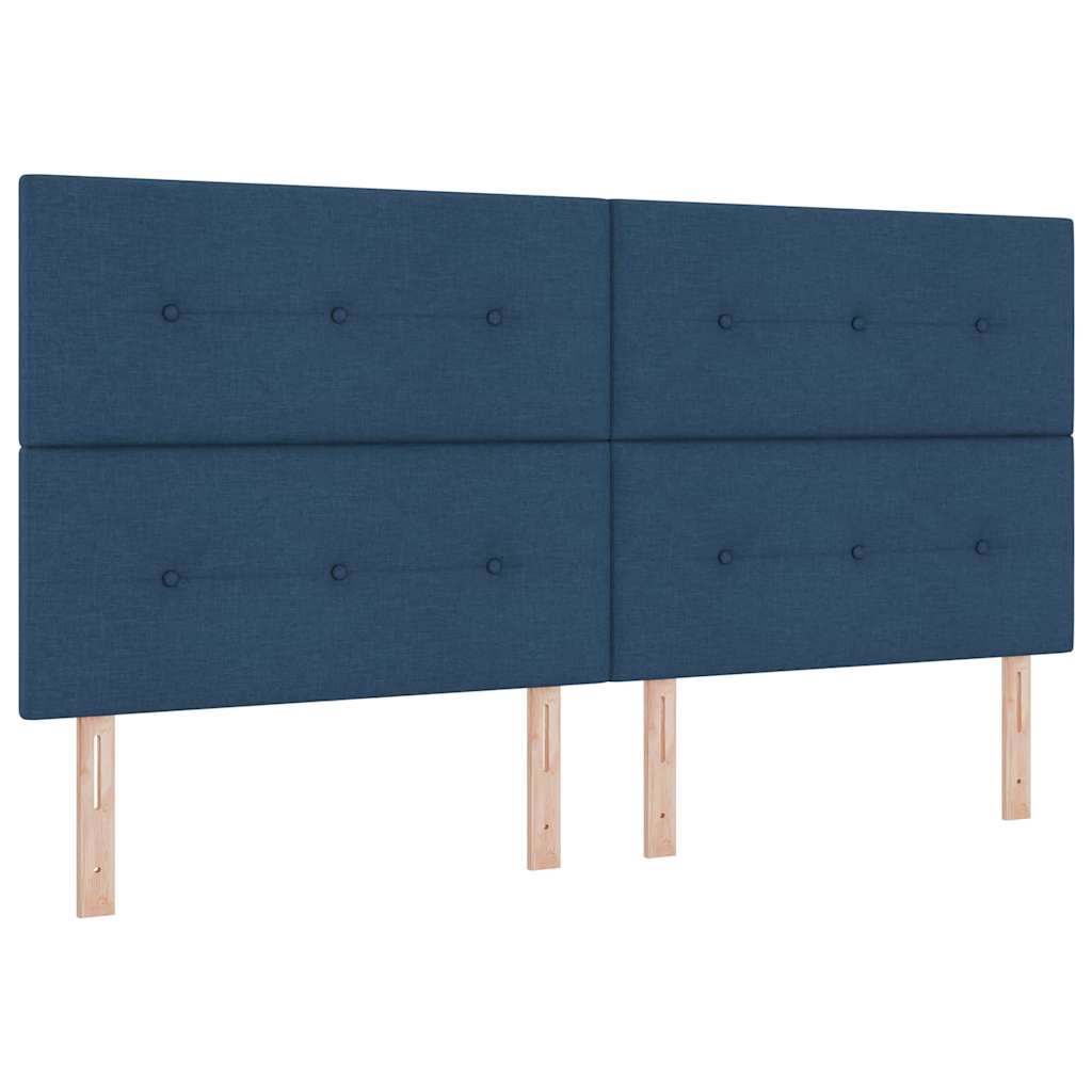 Krevet s opruga kutije s jastukom Plava 200 x 200 cm tkanina