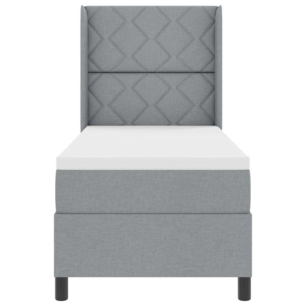 Krevet s opruga kutije Svijetlo siva 200 x 80 cm tkanina