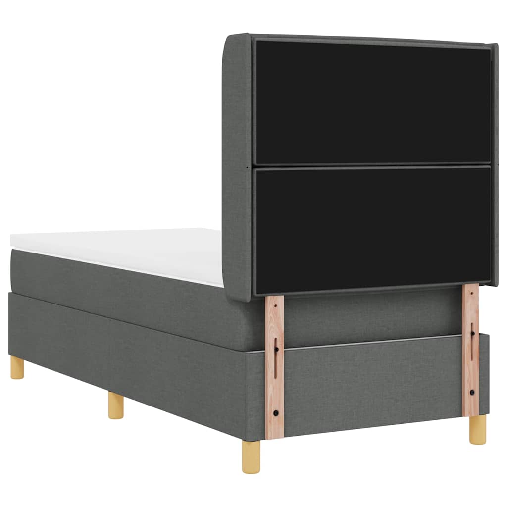 Krevet s opruga kutije Tamno siva 90 x 190 cm tkanina
