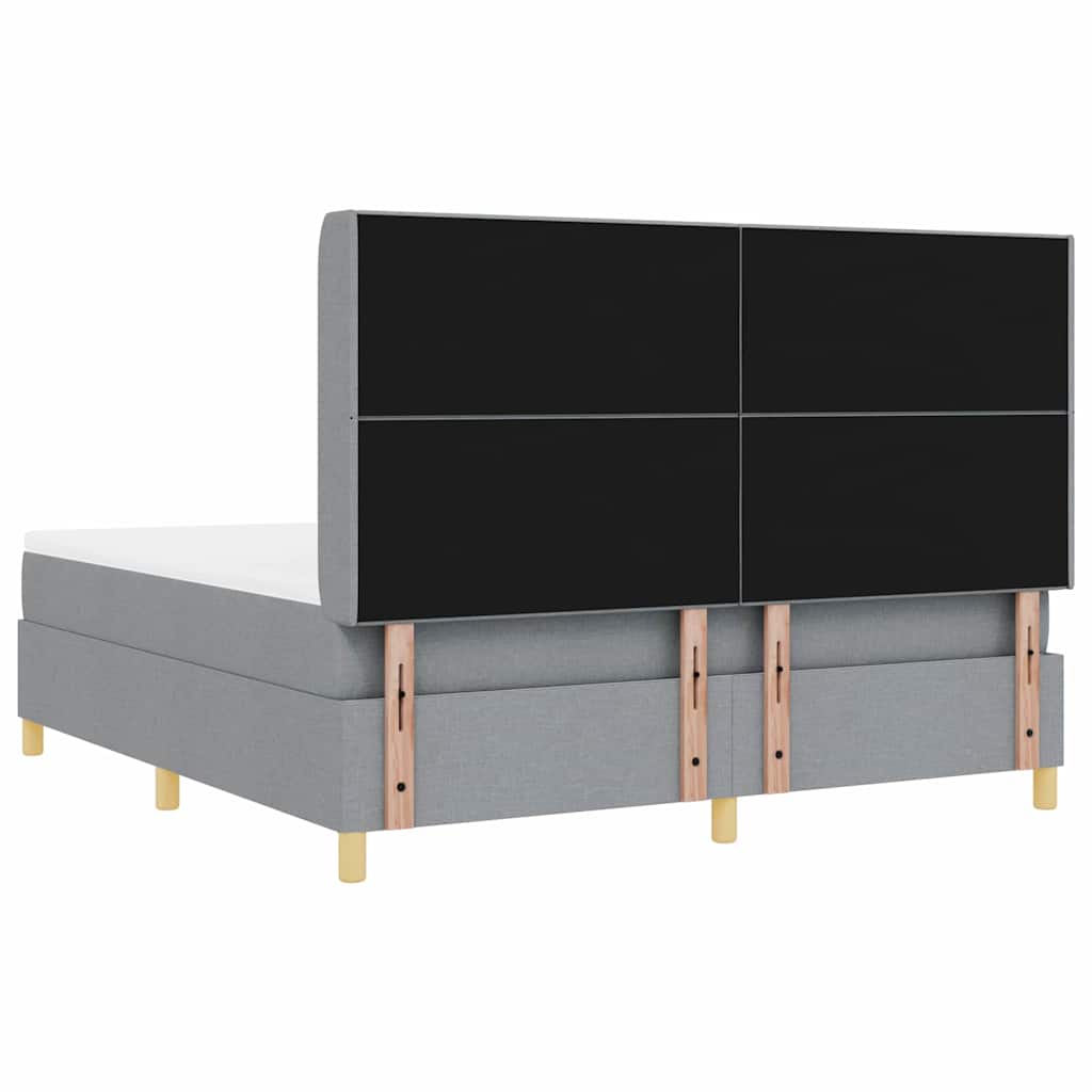 Krevet s opruga kutije Svijetlo siva 180 x 200 cm tkanina