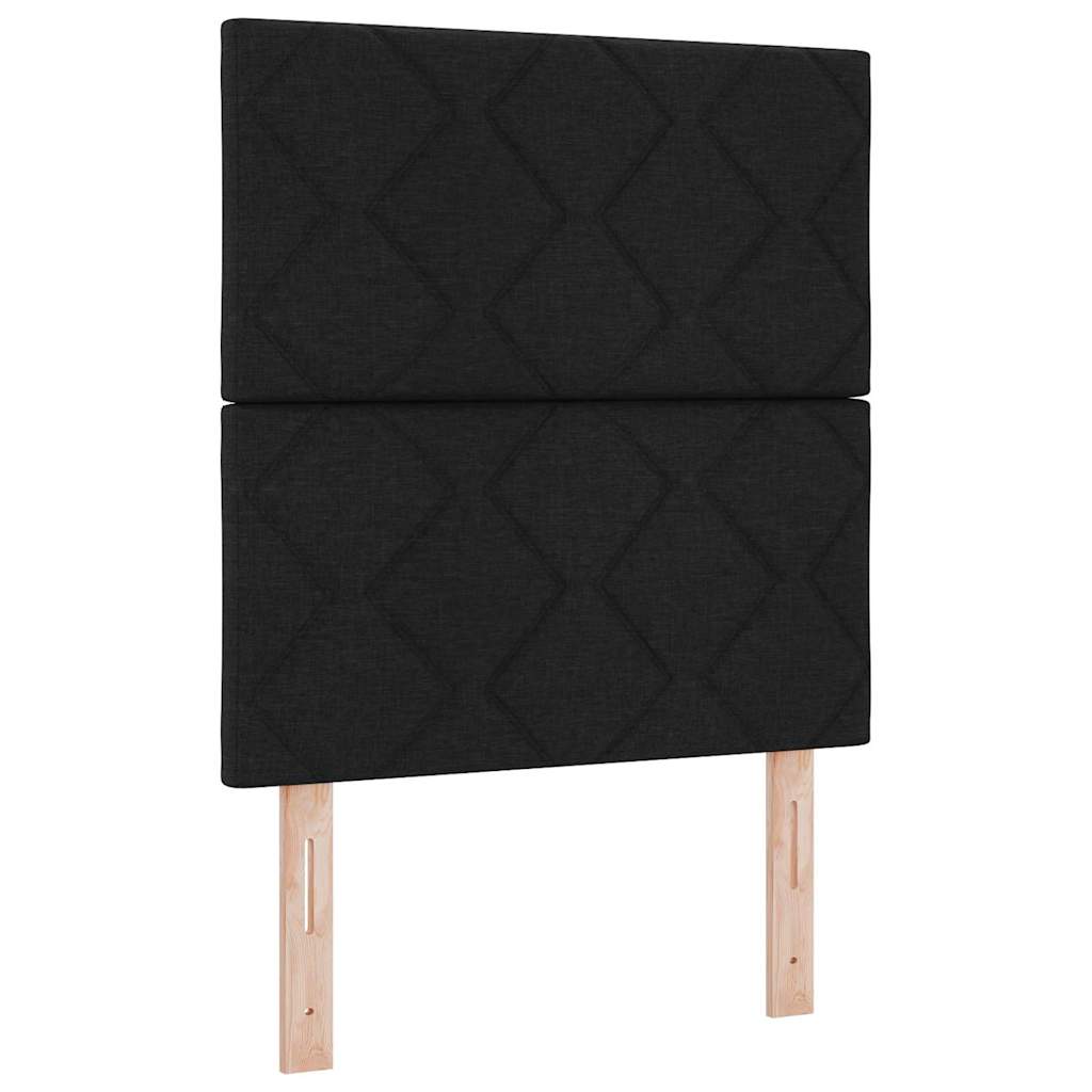 Krevet s opruga kutije s madracem Crna 80 x 200 cm tkanina