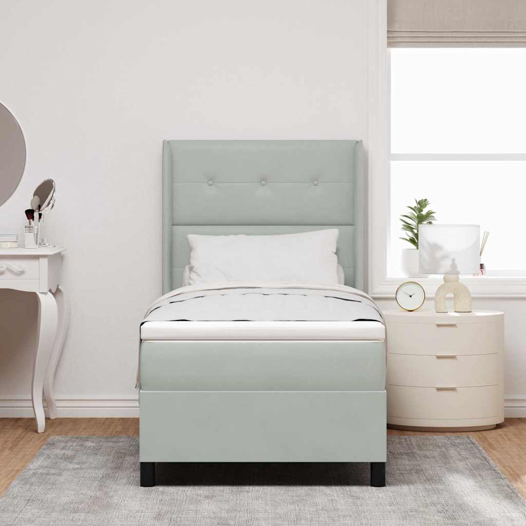 Krevet s opruga kutije Svijetlo siva 80 x 200 cm Baršun