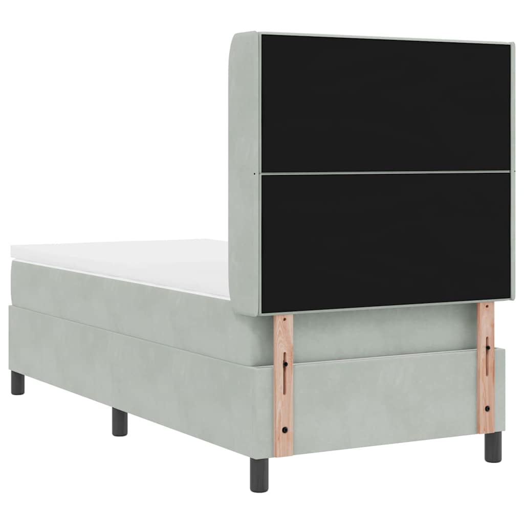 Krevet s opruga kutije Svijetlo siva 90 x 190 cm Baršun