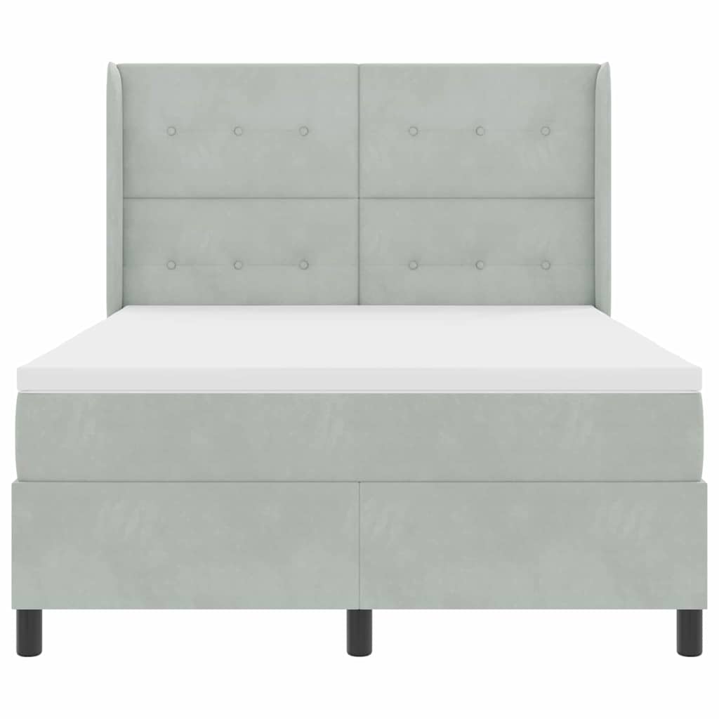 Krevet s opruga kutije Svijetlo siva 160 x 200 cm Baršun