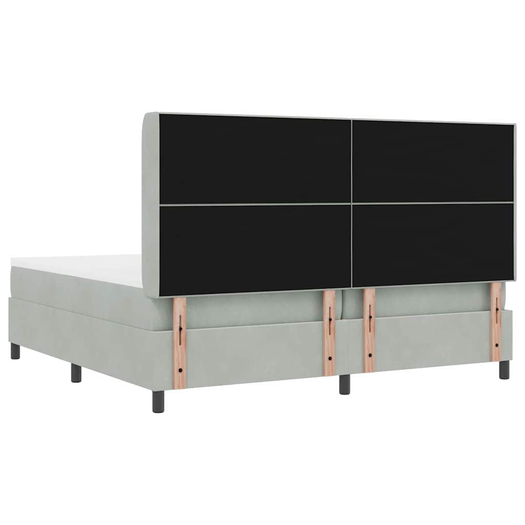 Krevet s opruga kutije Svijetlo siva 200 x 200 cm Baršun