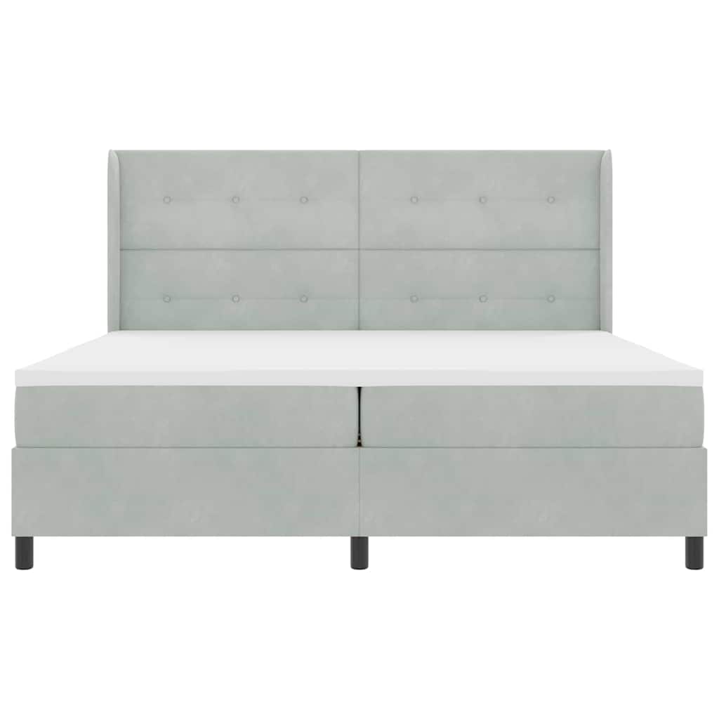 Krevet s opruga kutije Svijetlo siva 200 x 200 cm Baršun