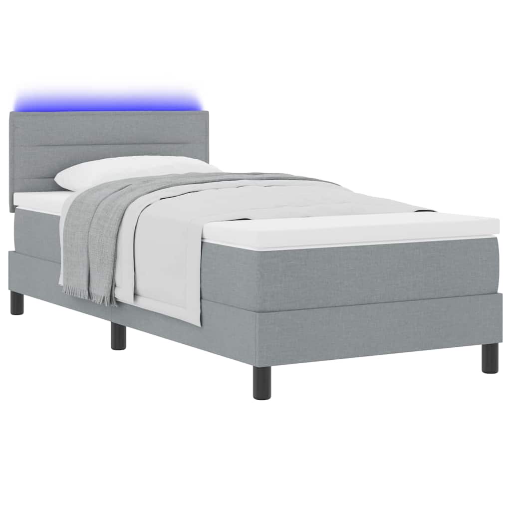 Krevet s opruga kutije Svjetlosiva 80 x 200 cm tkanina