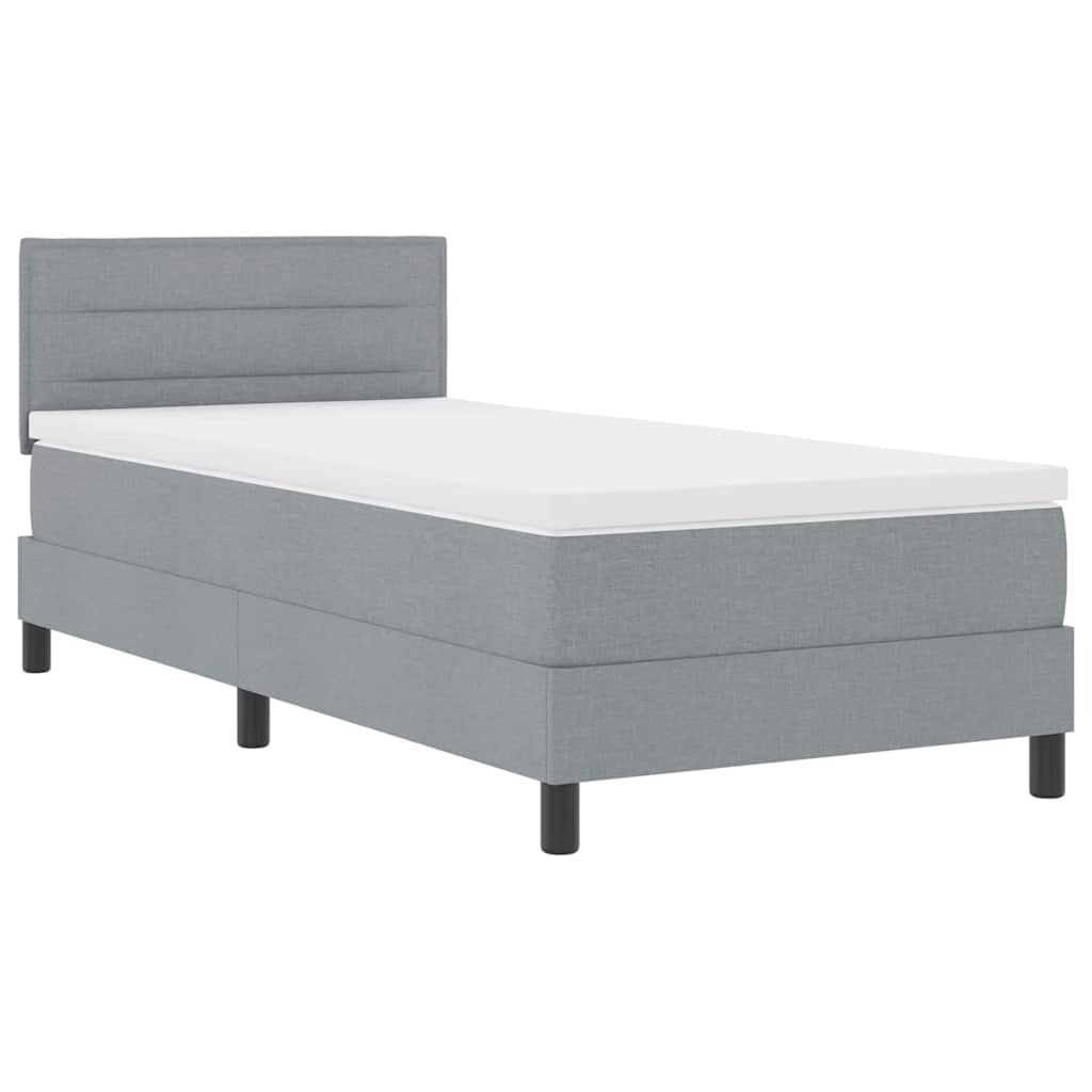 Krevet s opruga kutije Svjetlosiva 90 x 190 cm tkanina