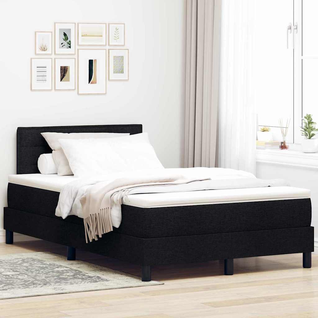 Krevet s opruga kutije s LED trakama Crna 120 x 200 cm tkanina