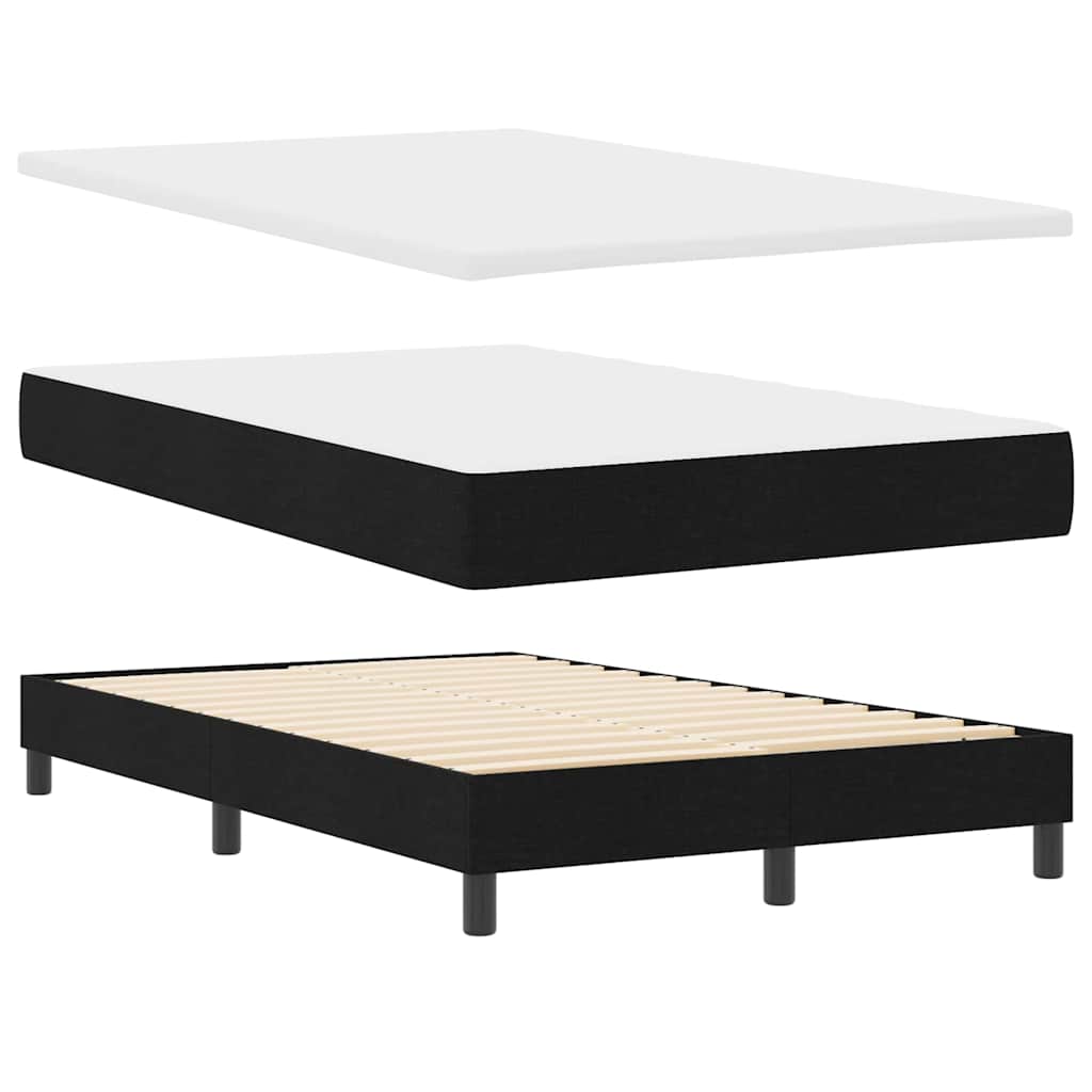 Krevet s opruga kutije s LED trakama Crna 120 x 200 cm tkanina