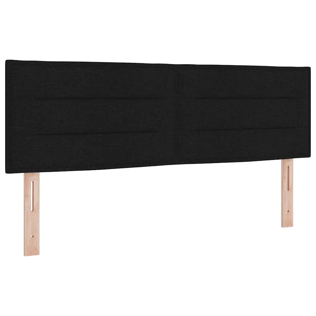 Krevet s opruga kutije s LED trakama Crna 140 x 200 cm tkanina