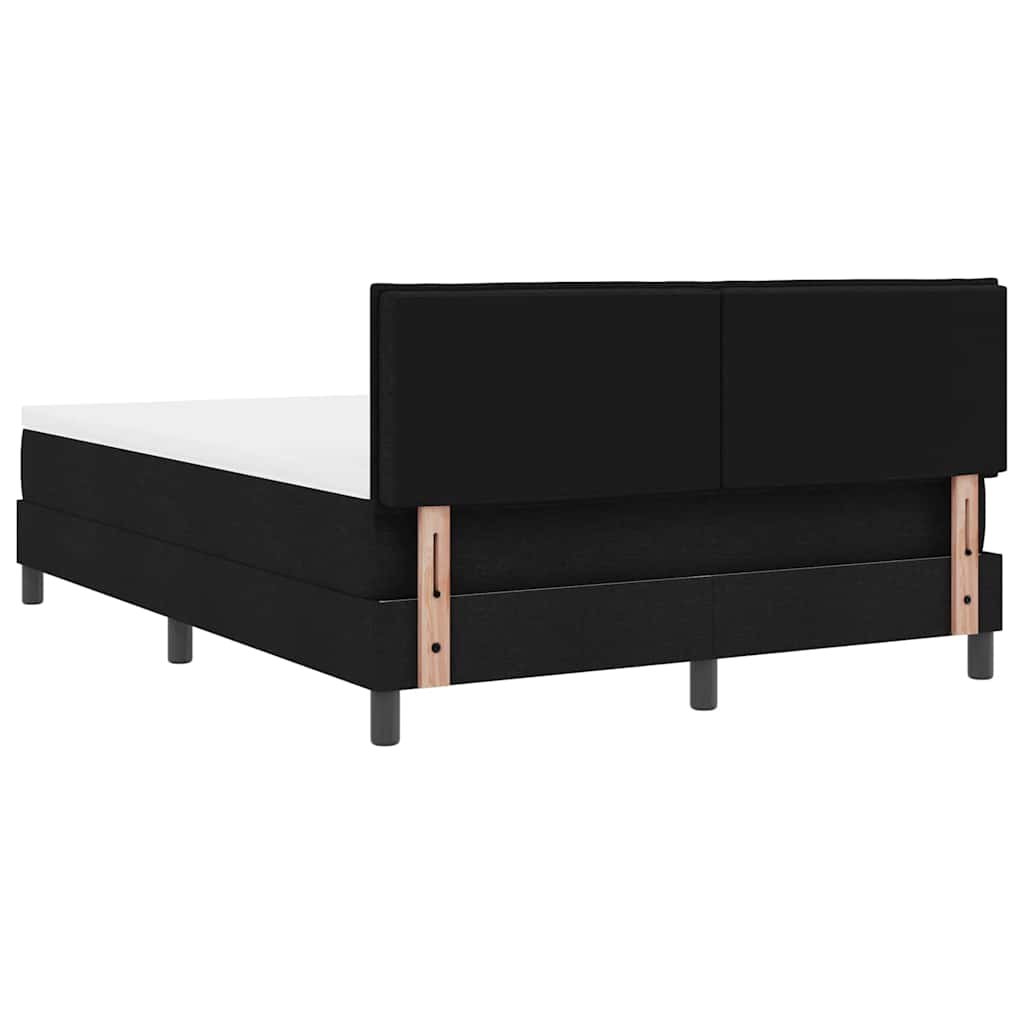 Krevet s opruga kutije s LED trakama Crna 140 x 200 cm tkanina