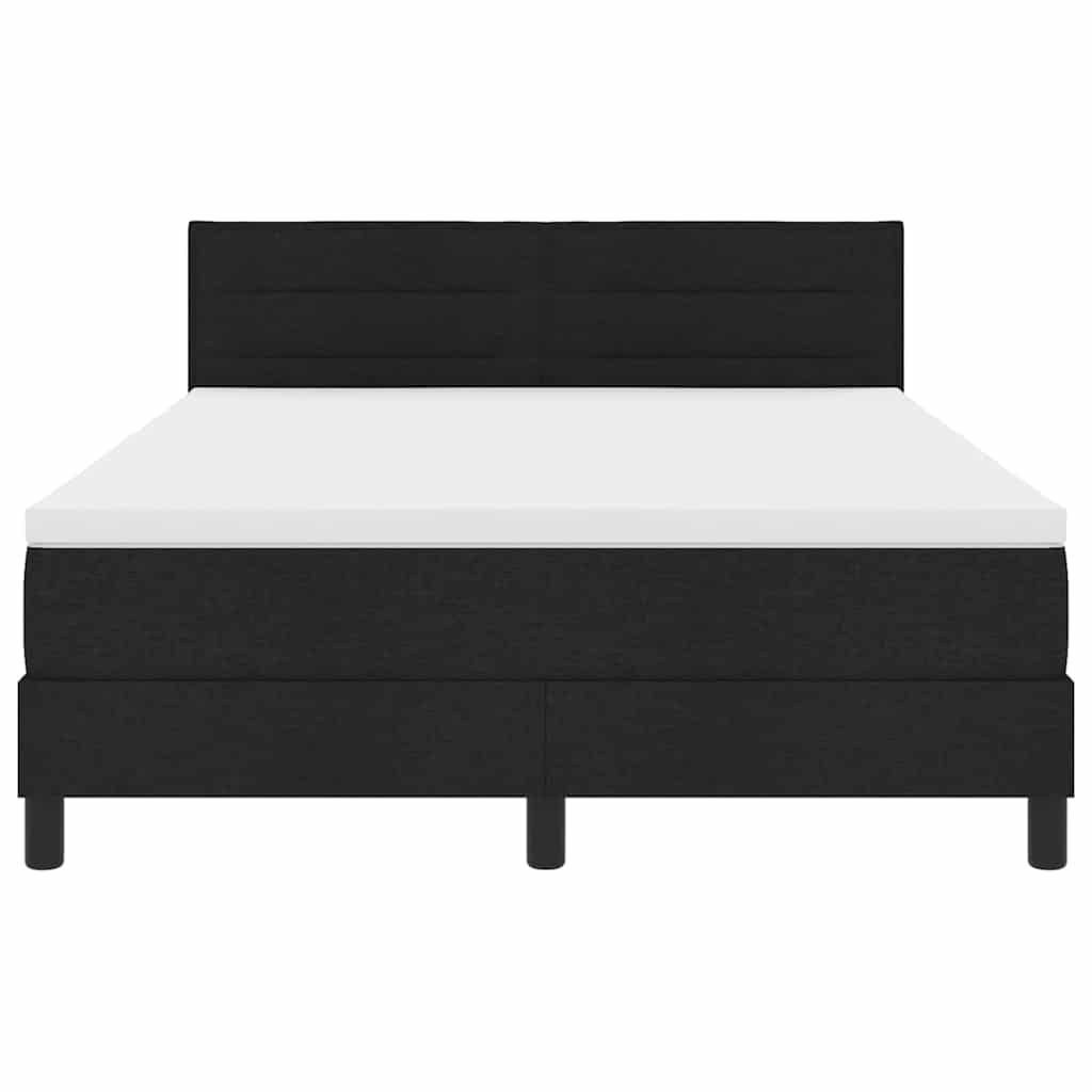 Krevet s opruga kutije s LED trakama Crna 140 x 200 cm tkanina