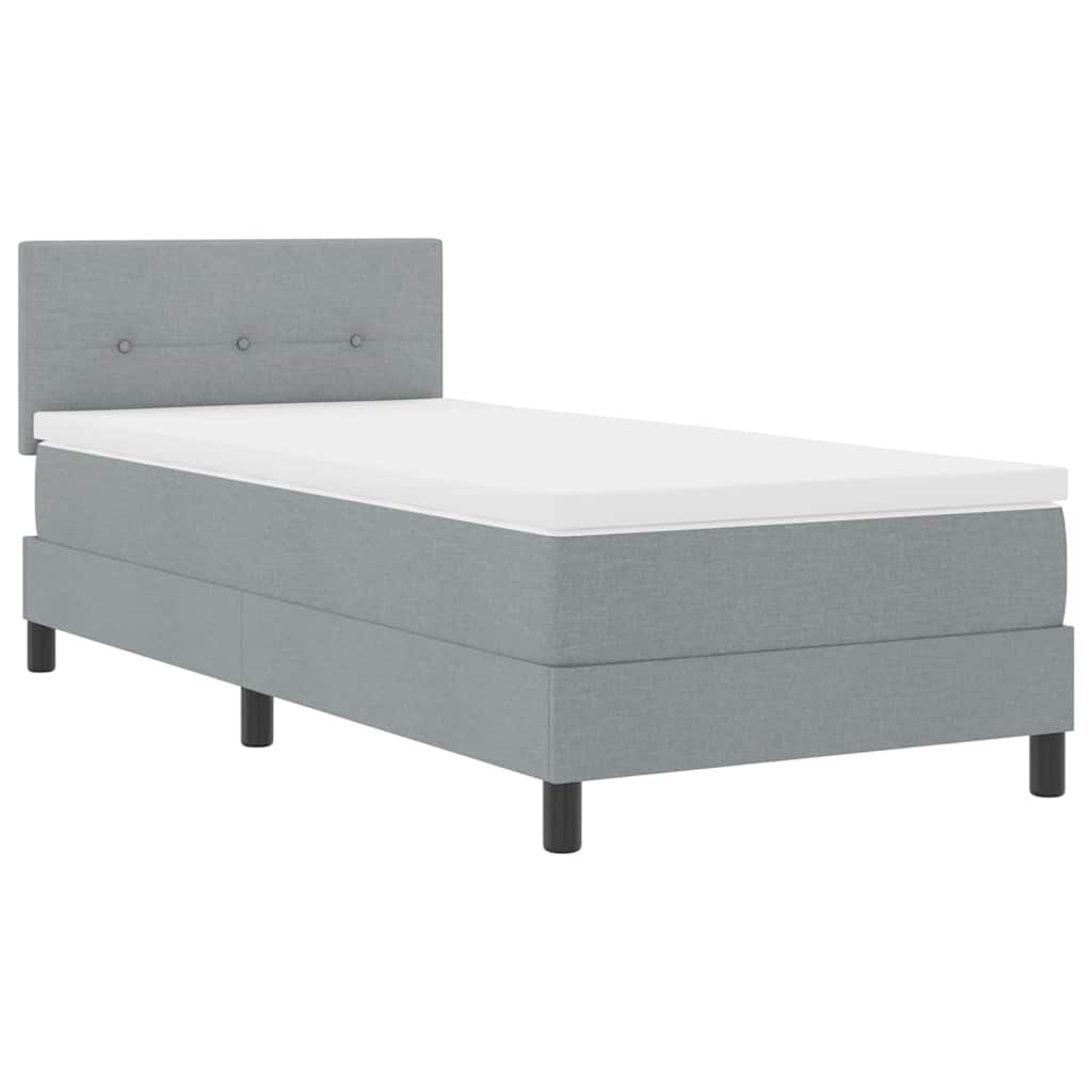 Krevet s opruga kutije Svjetlosiva 90 x 200 cm tkanina