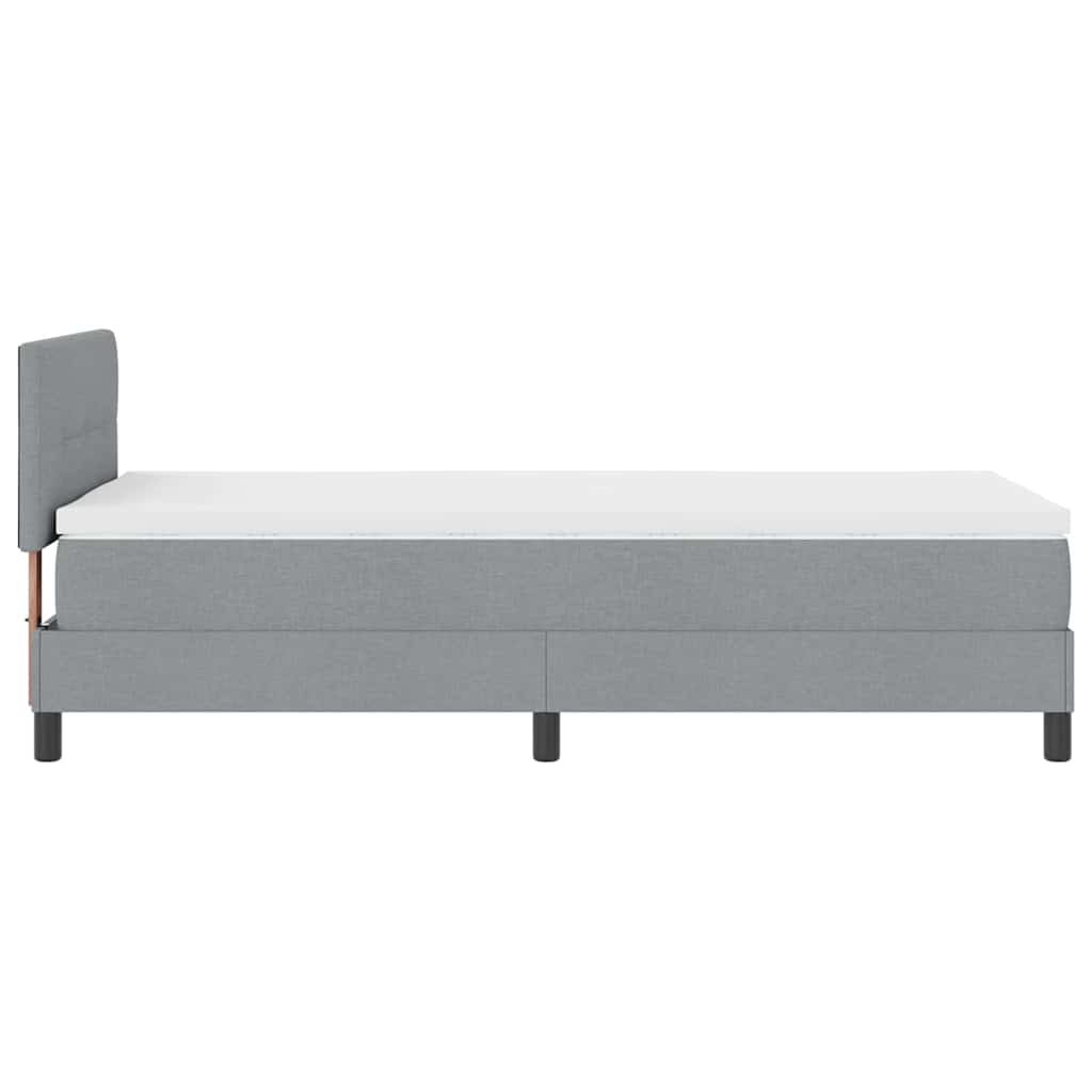 Krevet s opruga kutije Svjetlosiva 90 x 200 cm tkanina