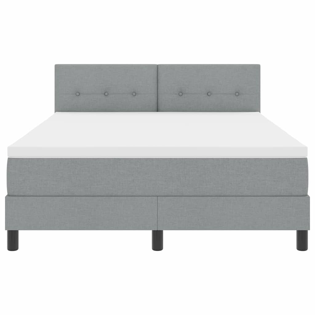 Krevet s opruga kutije Svjetlosiva 140 x 190 cm tkanina