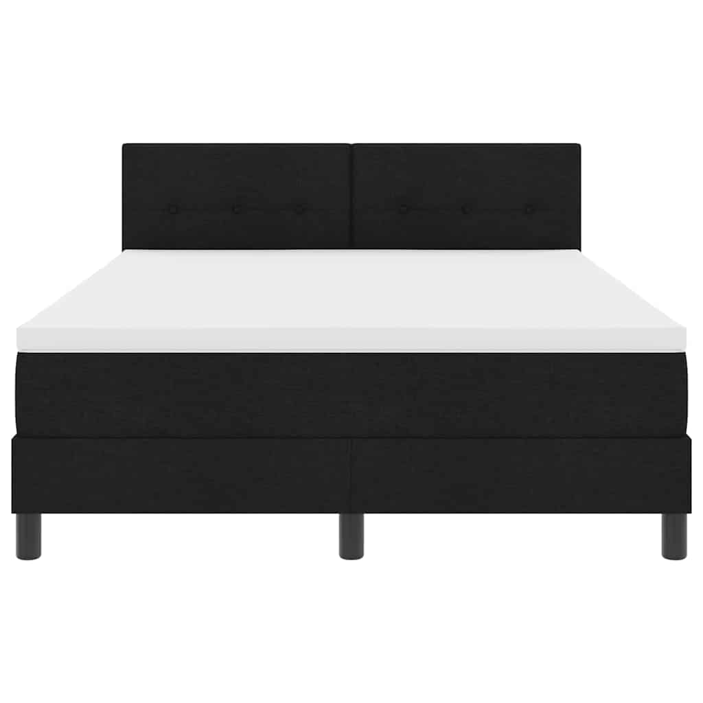 Krevet s opruga kutije s LED trakama Crna 140 x 190 cm tkanina