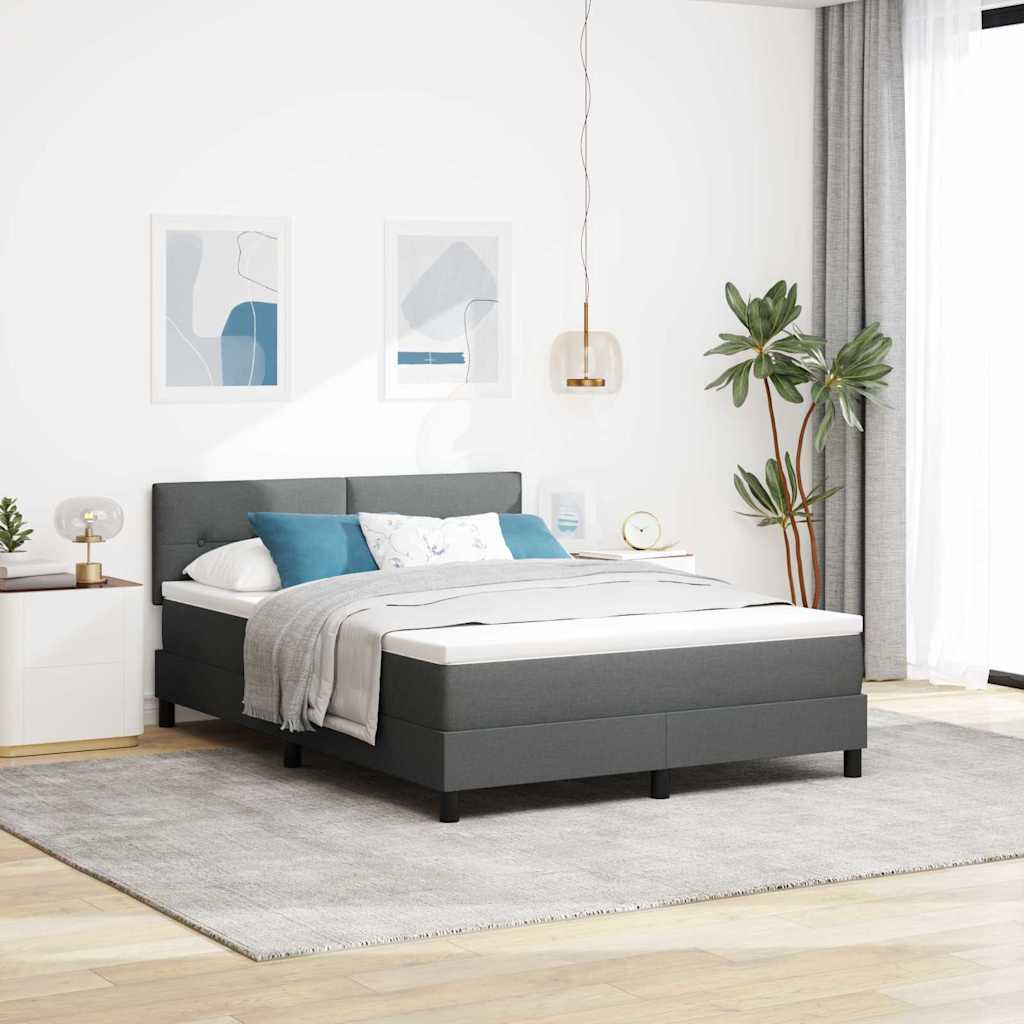 Krevet s opruga kutije Tamno siva 140 x 200 cm tkanina